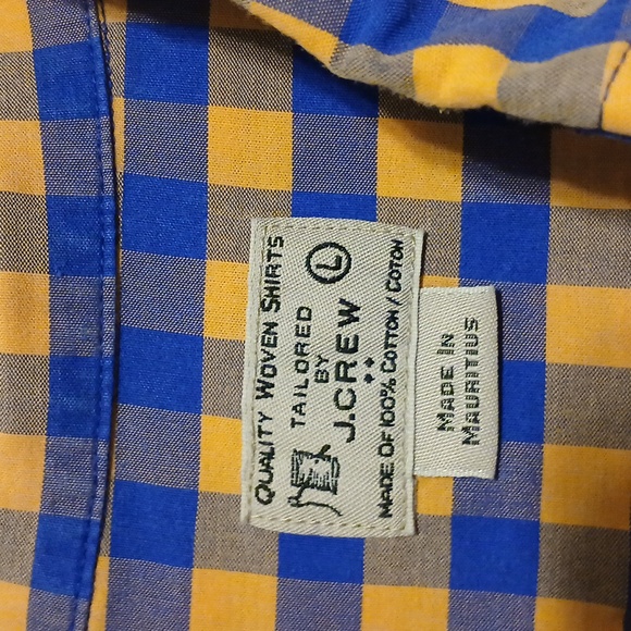 J. Crew Men's LS Button Down Checked Cotton Shirt Size L - Picture 6 of 9